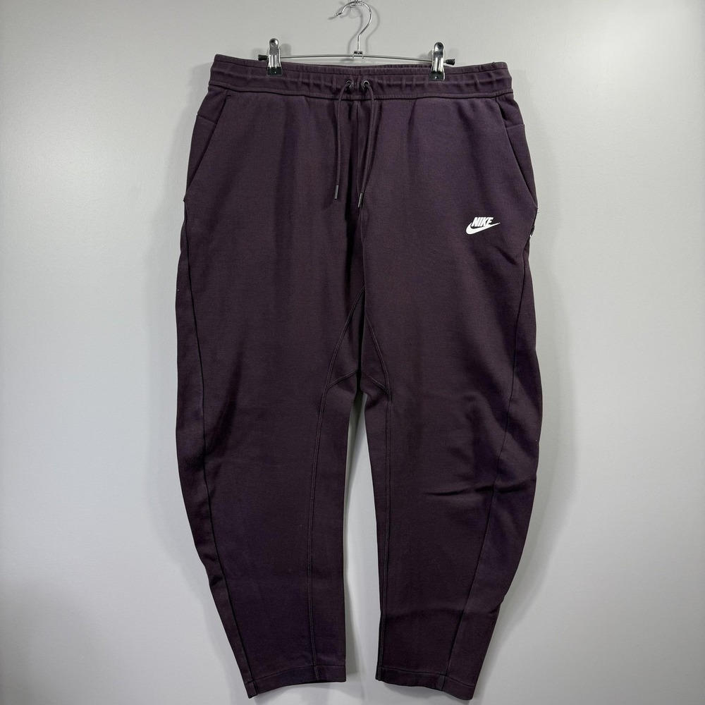 Nike Tech Pants Mens XL Purple Fleece Sweatpants Joggers Elastic Waist Athletic